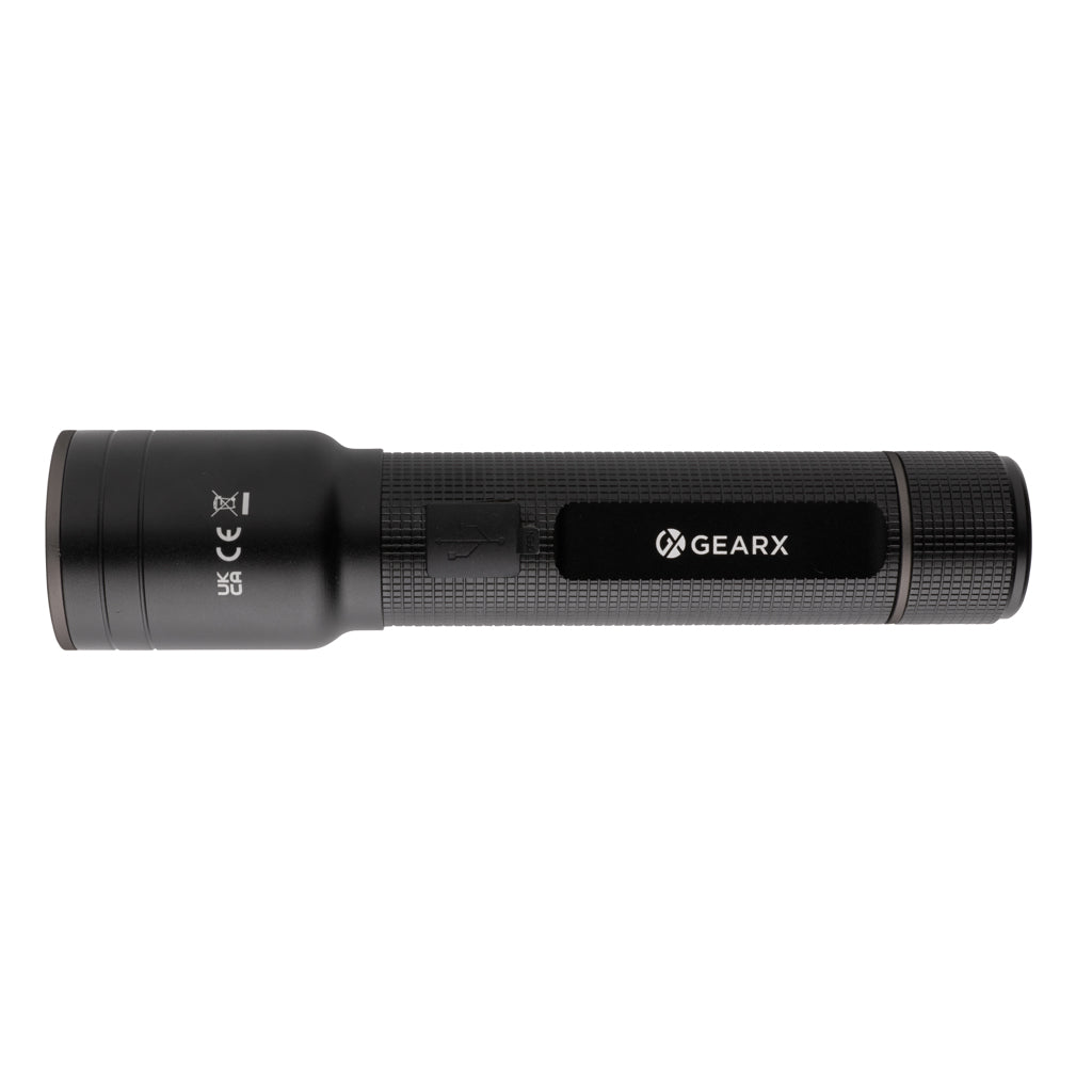 GearX Heavy-Duty USB-Taschenlampe aus RCS recyceltem Aluminium – Ansicht 2