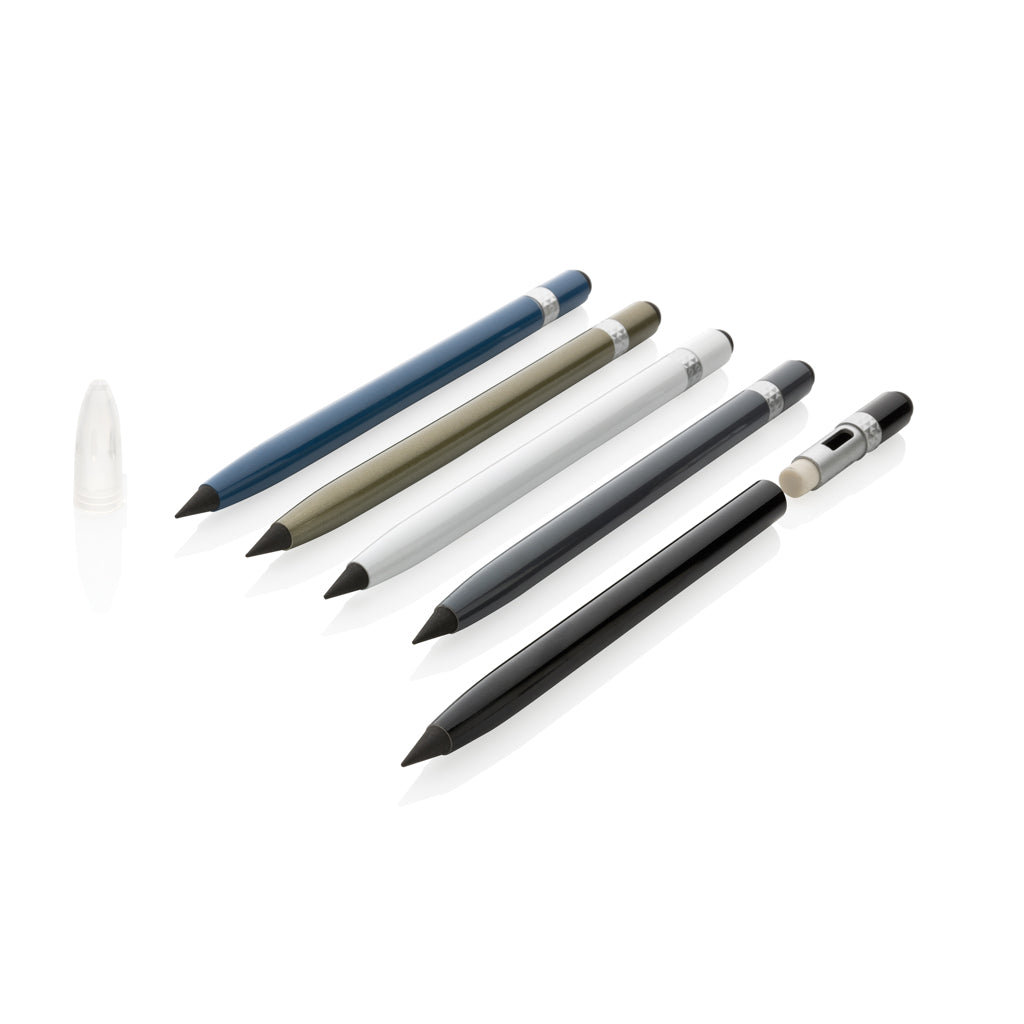 Tintenloser Stift aus Aluminium mit Radiergummi – Ansicht 8