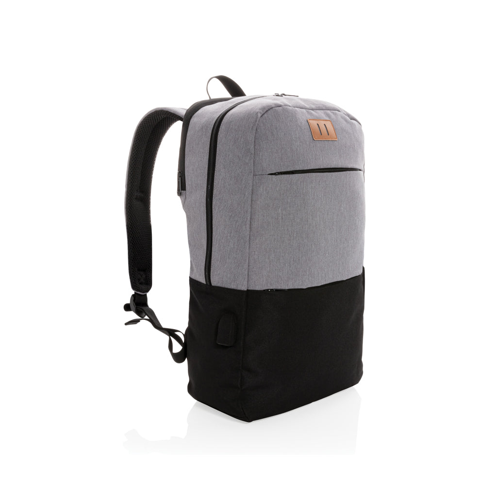 Moderner 15.6' USB & RFID Laptop-Rucksack, PVC-frei – Ansicht 1