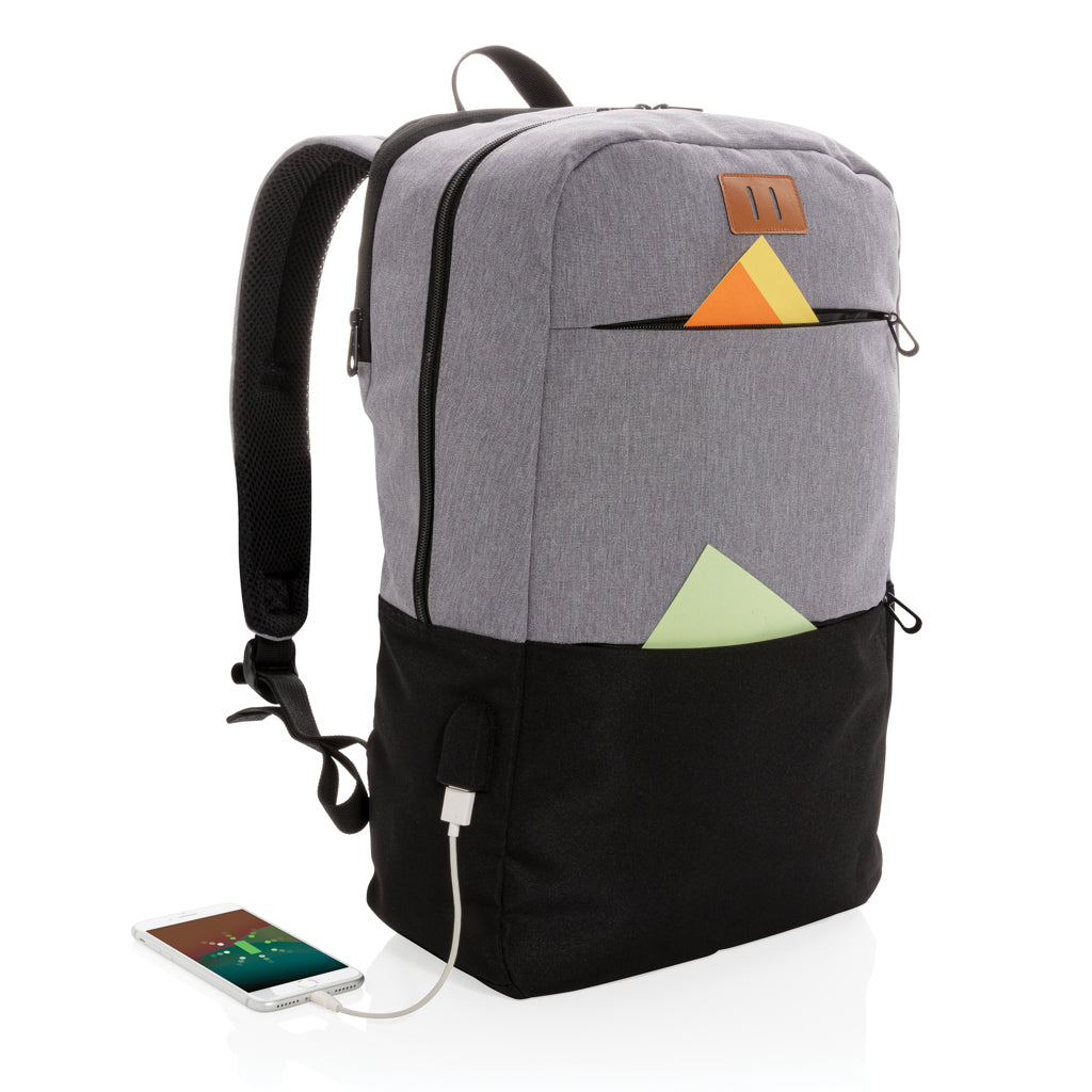 Moderner 15.6' USB & RFID Laptop-Rucksack, PVC-frei – Ansicht 6