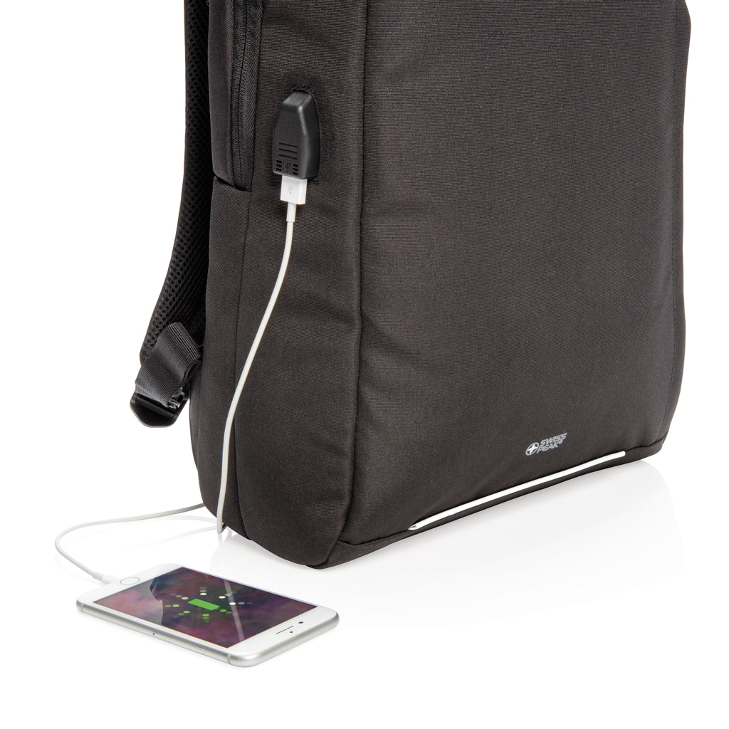 Swiss Peak AWARE™ RFID und USB A-Laptop-Rucksack – Ansicht 8