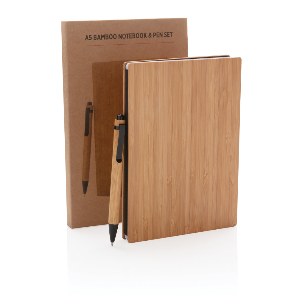 A5 Bambus Notizbuch & Stift – Ansicht 5