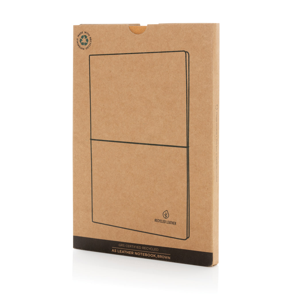 A5 Notizbuch aus GRS recyceltem Leder – Ansicht 8