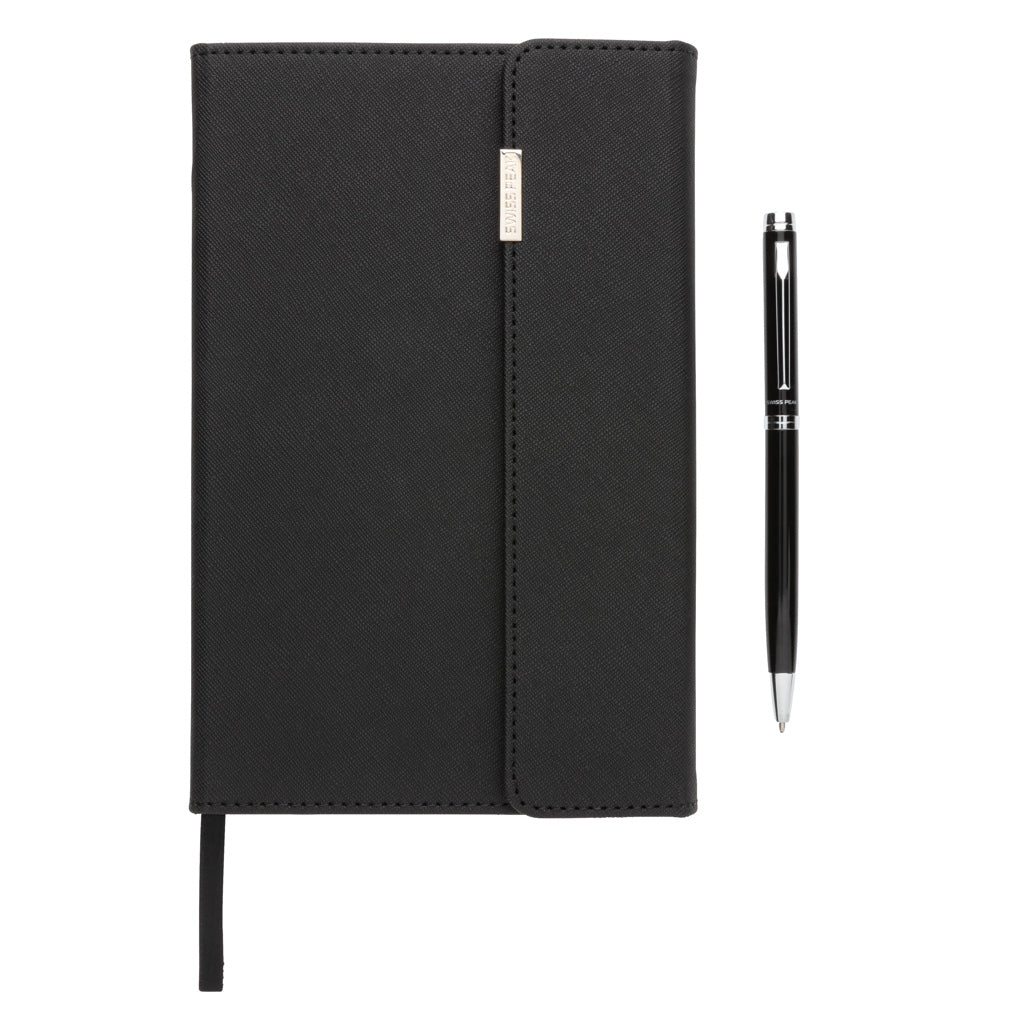 Swiss Peak Deluxe A5 Notizbuch mit Stift als Werbeartikel mit Logo