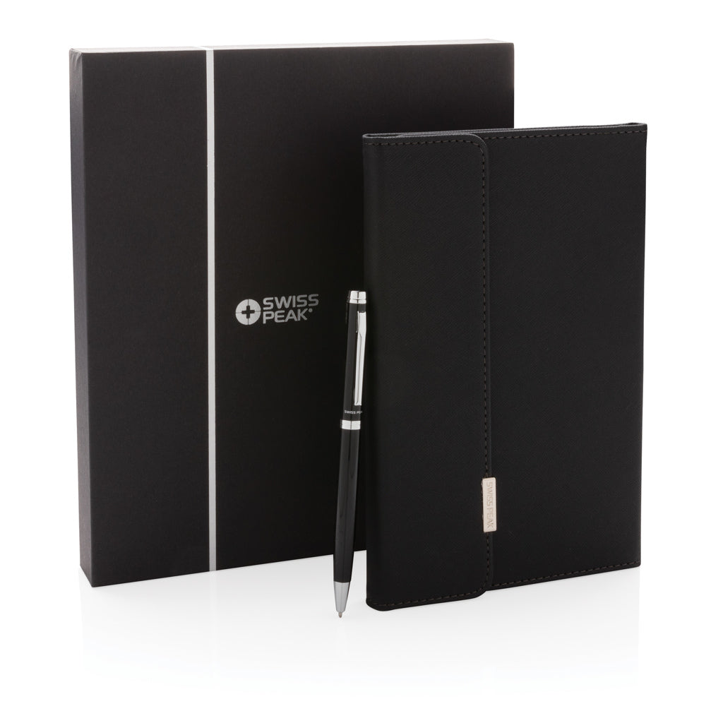 Swiss Peak Deluxe A5 Notizbuch mit Stift als Werbeartikel mit Logo