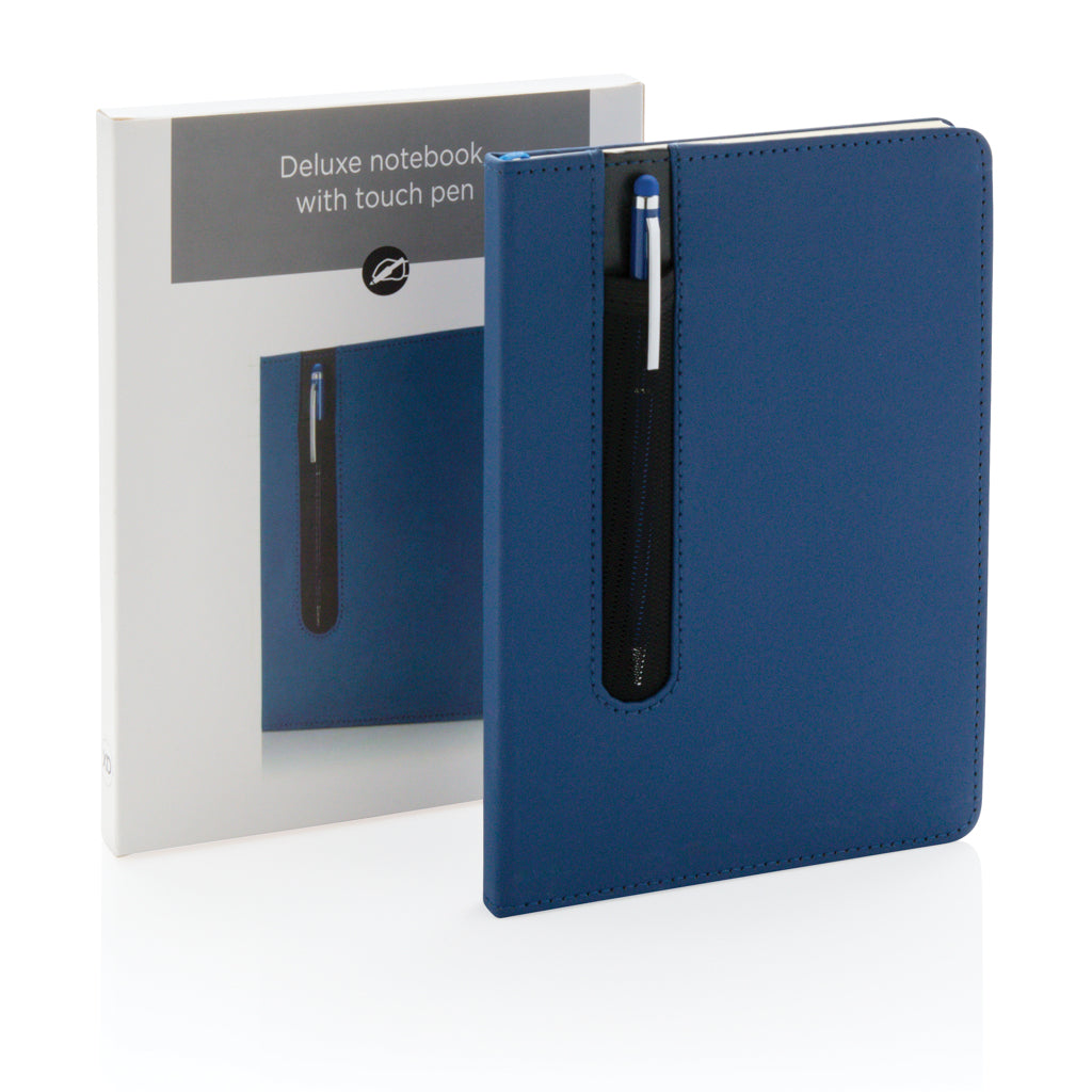 Basic Hardcover PU A5 Notizbuch mit Stylus-Stift – Ansicht 6