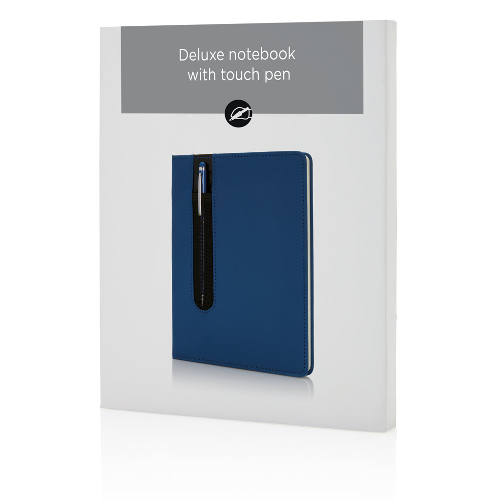 Basic Hardcover PU A5 Notizbuch mit Stylus-Stift – Ansicht 7