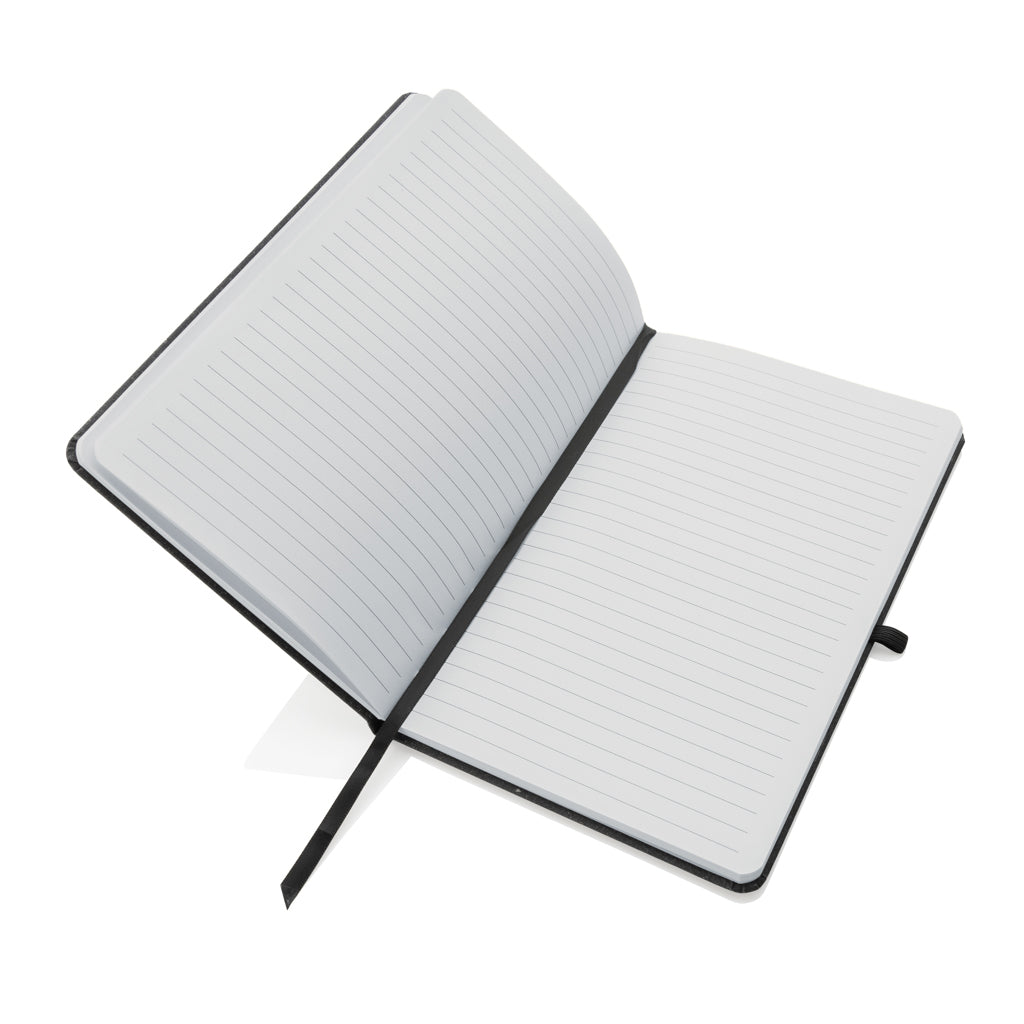 A5 Hardcover Notizbuch aus GRS recyceltem PU – Ansicht 3