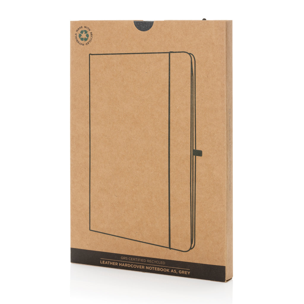 A5 Hardcover Notizbuch aus GRS recyceltem PU – Ansicht 7