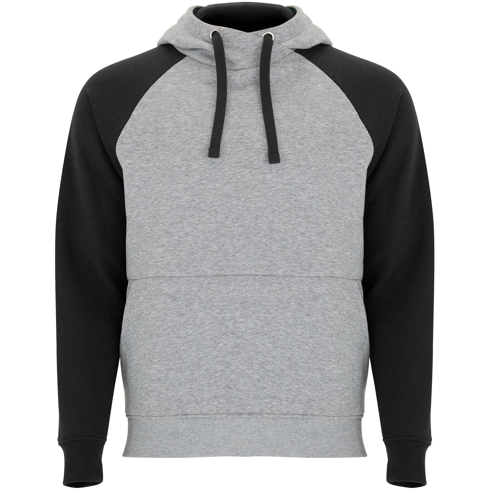 Badet 280 g/m² zweifarbiger Kapuzenpullover Unisex – Heather Grau Schwarz – 3XL