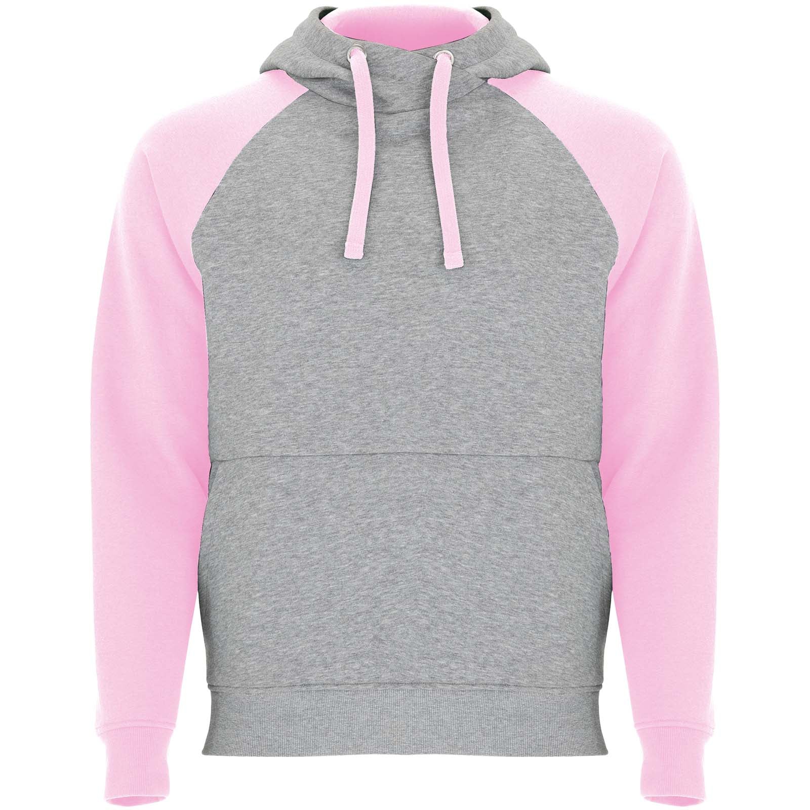 Badet 280 g/m² zweifarbiger Kapuzenpullover Unisex – Heather Grau Hellrosa – 3XL