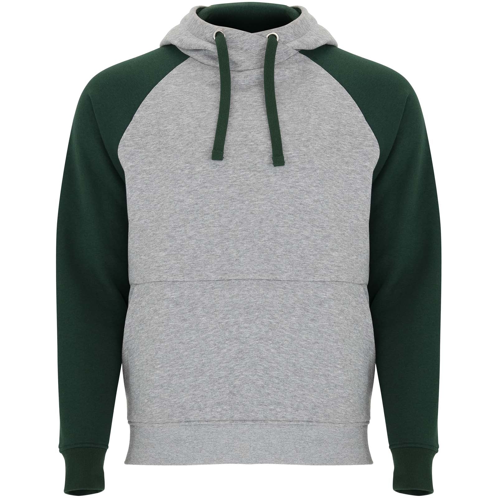 Badet 280 g/m² zweifarbiger Kapuzenpullover Unisex – Heather Grau Dunkelgrün – 3XL
