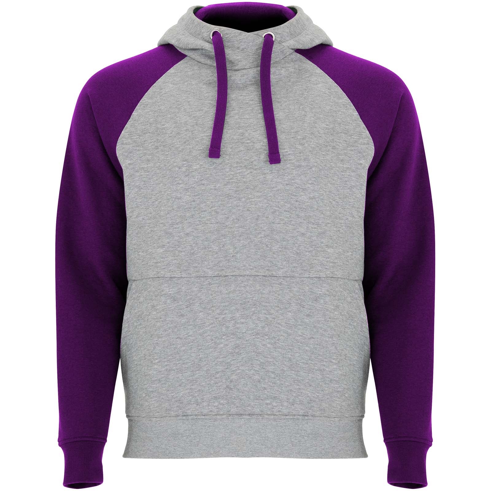 Badet 280 g/m² zweifarbiger Kapuzenpullover Unisex – Heather Grau Lila – 3XL