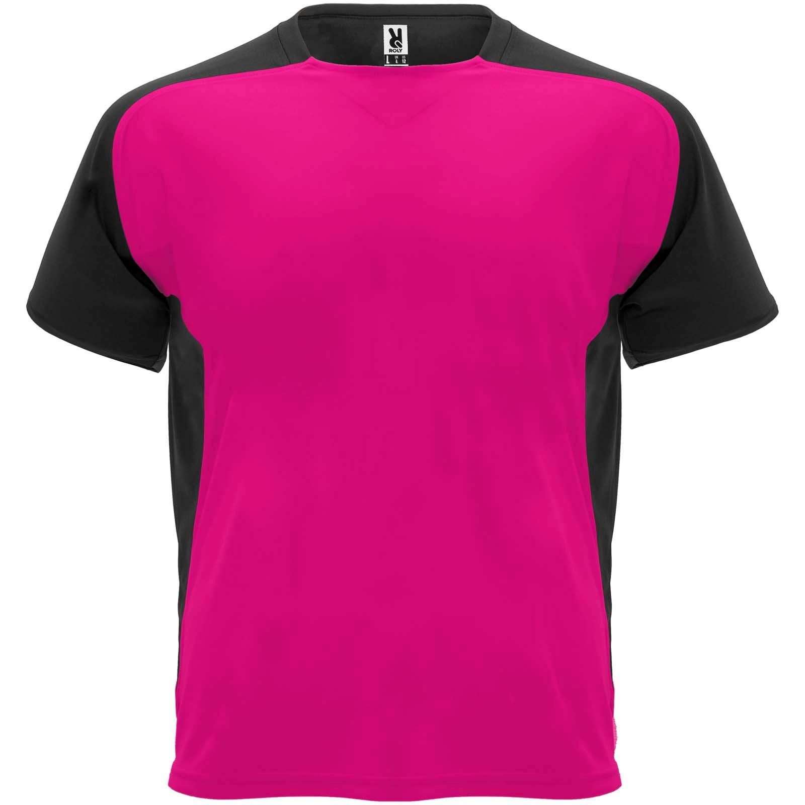 Bugatti T-Shirt Unisex aus recyceltem Material – Fuchsia Schwarz – 2XL