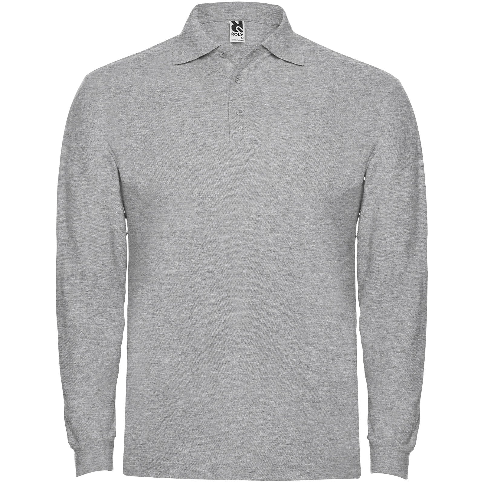 Estrella 220 g/m² Langarm Poloshirt für Herren – Marl Grau – 3XL