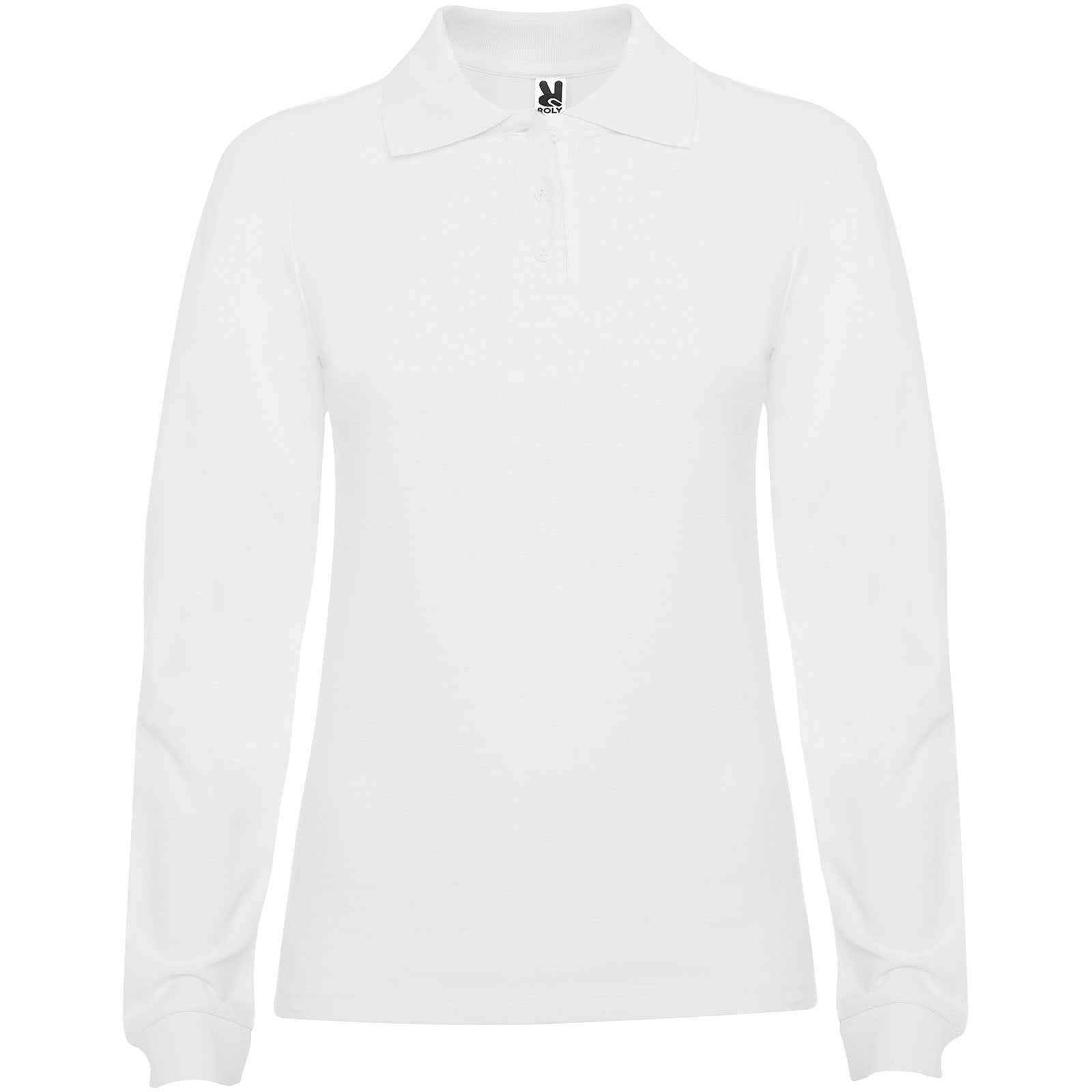 Estrella 220 g/m² Langarm Poloshirt für Damen – Weiss – 3XL