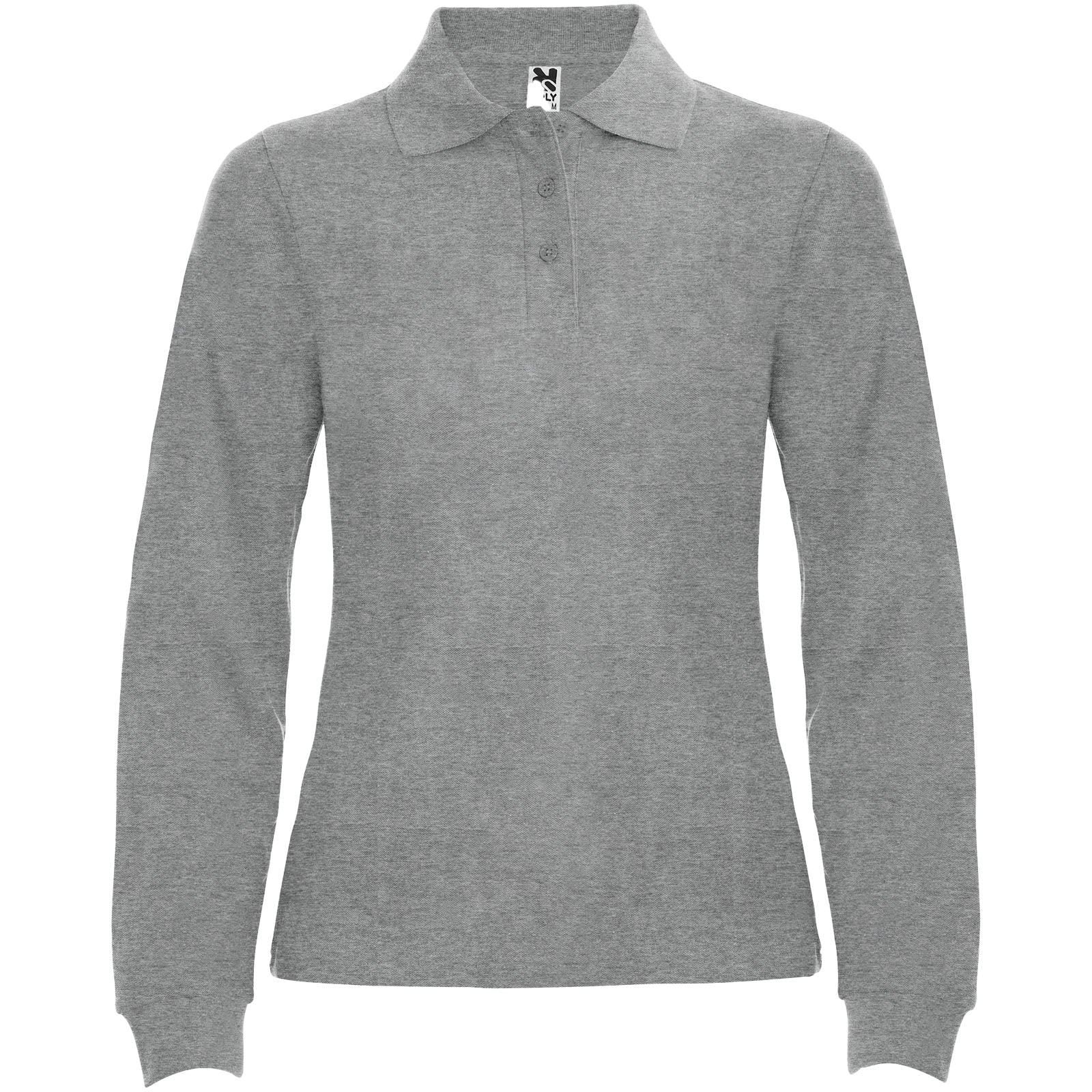 Estrella 220 g/m² Langarm Poloshirt für Damen – Marl Grau – 3XL