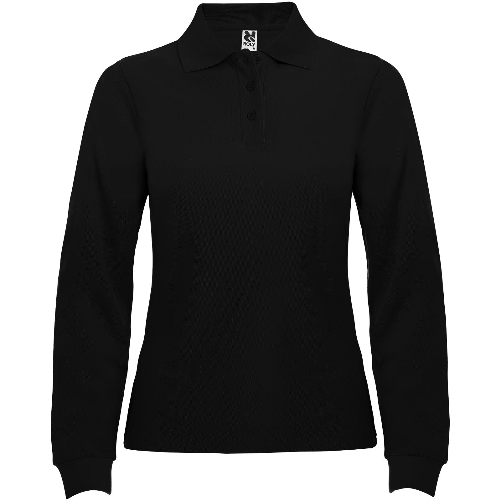 Estrella 220 g/m² Langarm Poloshirt für Damen – Schwarz – 3XL