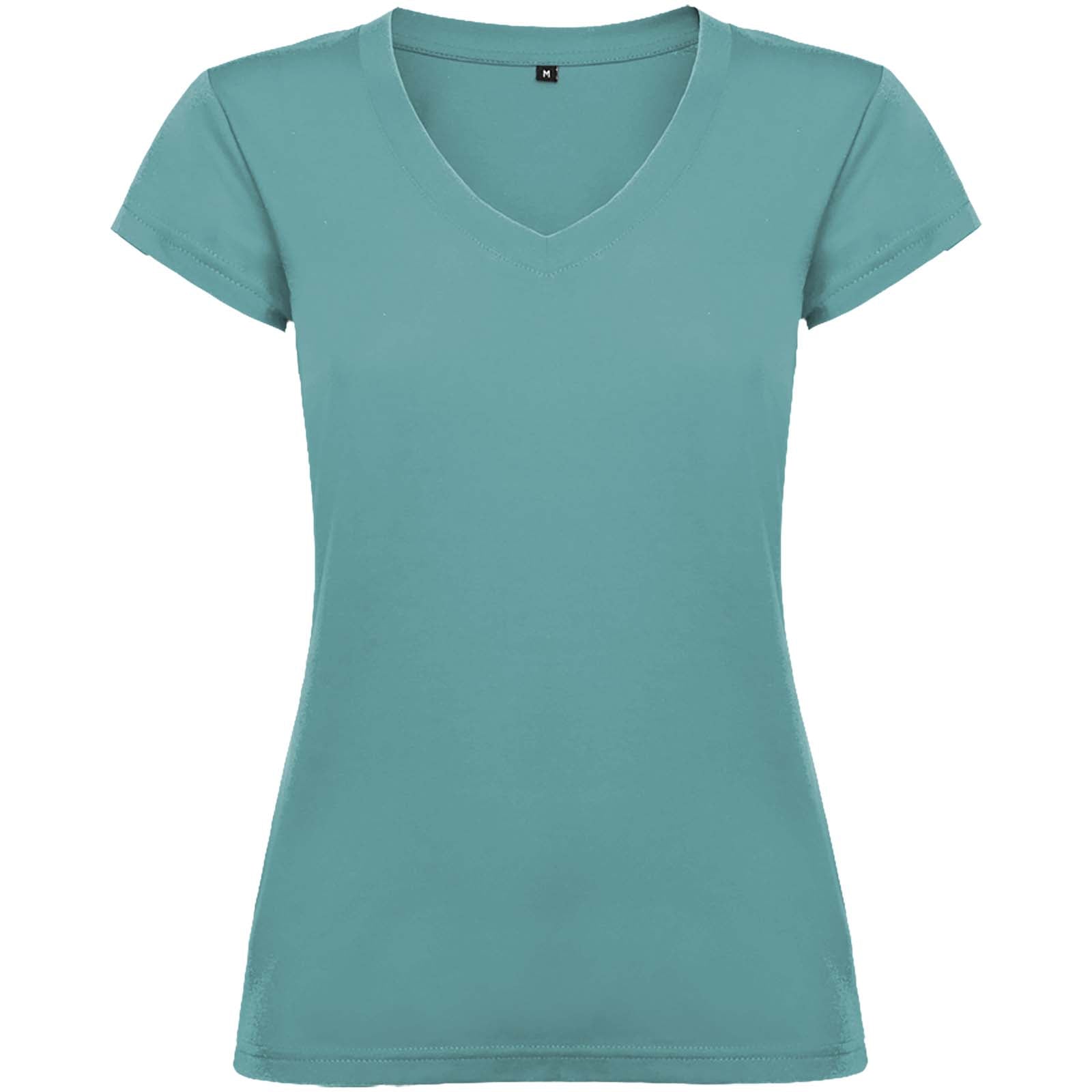Victoria 155 g/m² T-Shirt mit V-Ausschnitt für Damen – Dusty Blau – 3XL