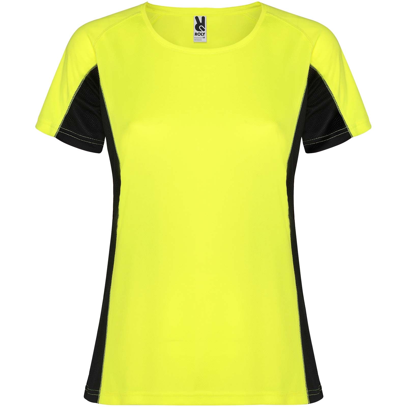 Shanghai 140 g/m² Sport T-Shirt für Damen – Fluorgelb Schwarz – 2XL
