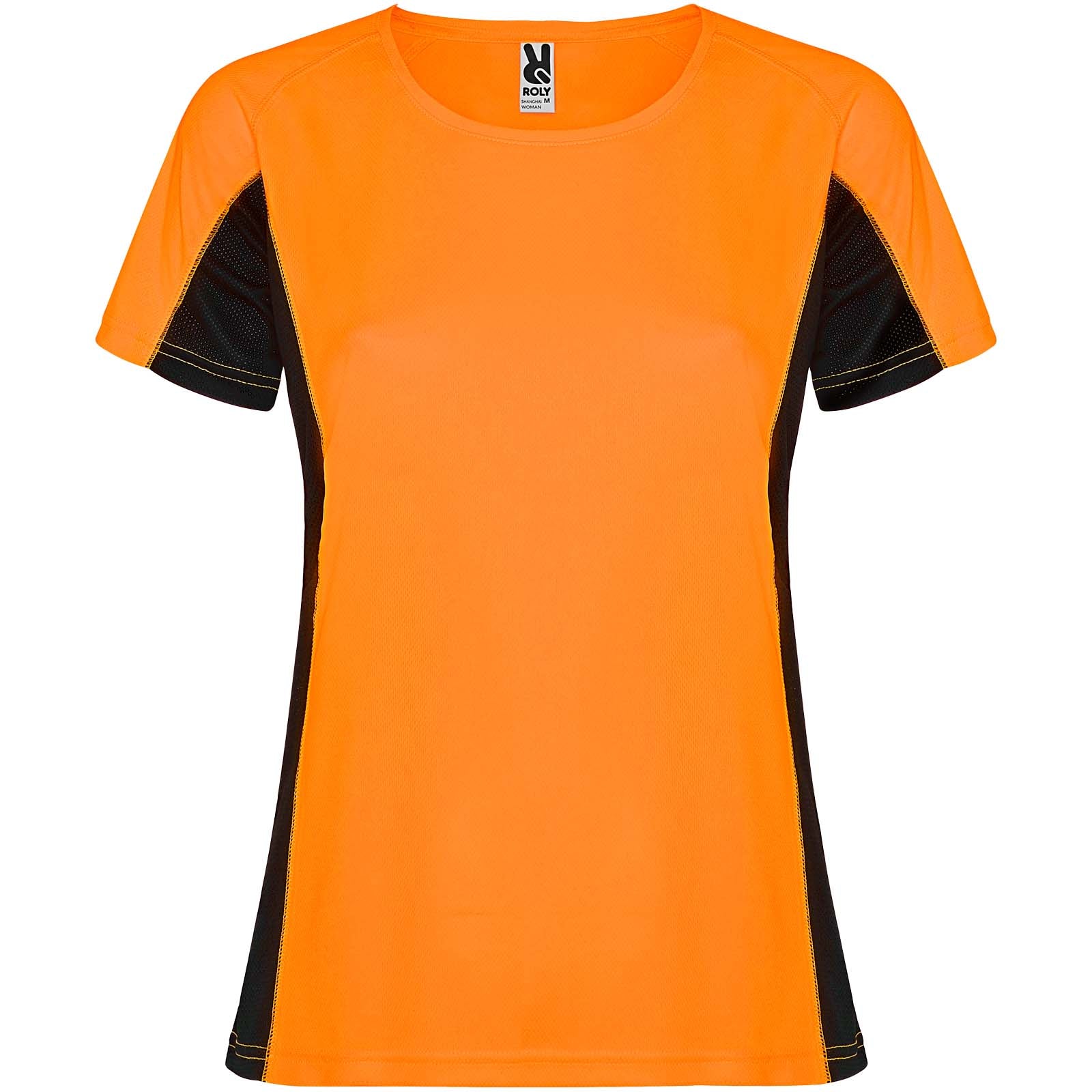 Shanghai 140 g/m² Sport T-Shirt für Damen – Fluororange Schwarz – 2XL