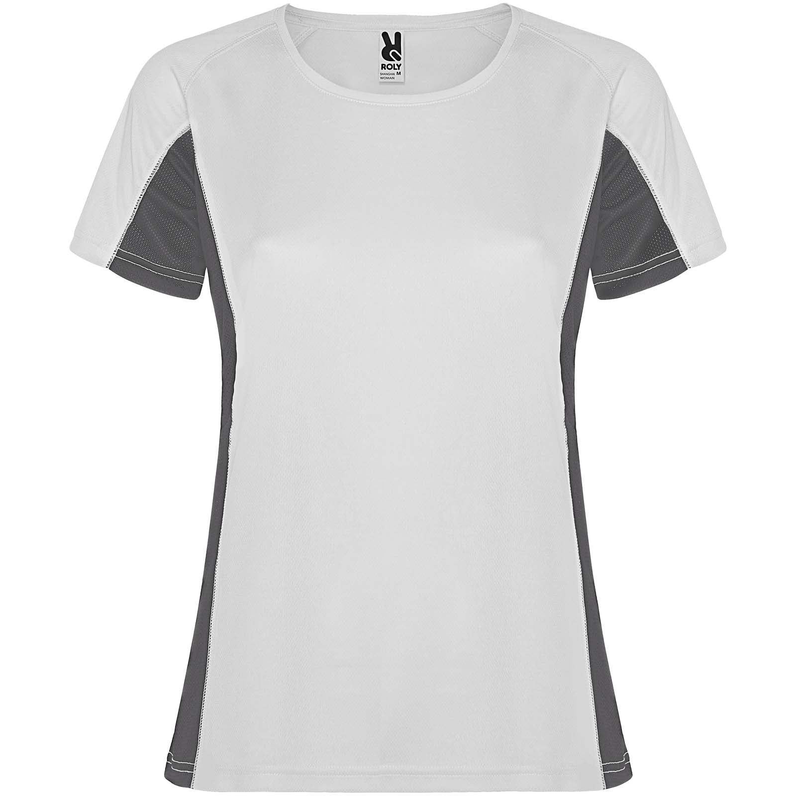 Shanghai 140 g/m² Sport T-Shirt für Damen – Weiss Dunkelblei – 2XL