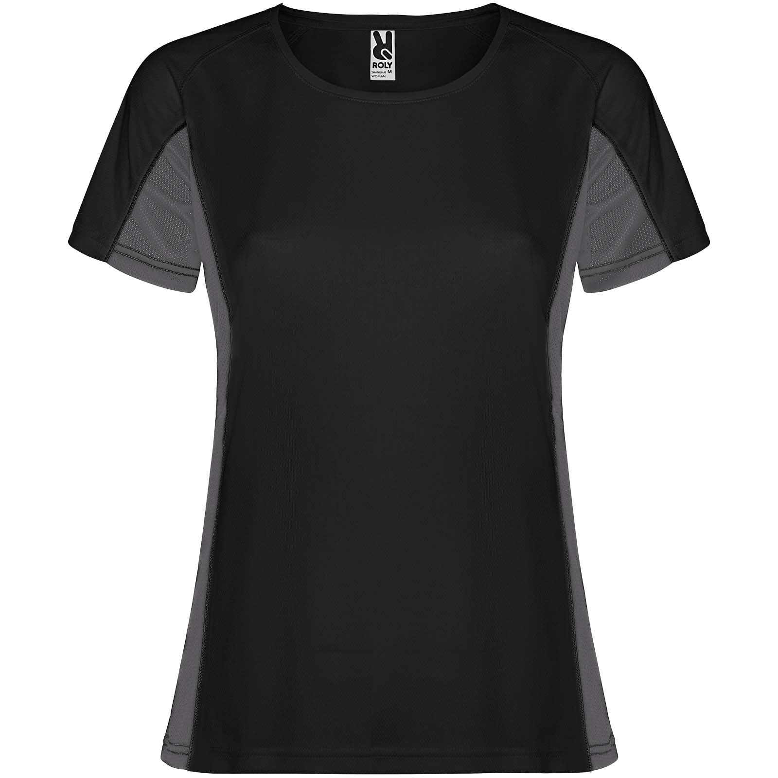 Shanghai 140 g/m² Sport T-Shirt für Damen – Schwarz Dunkelblei – 2XL