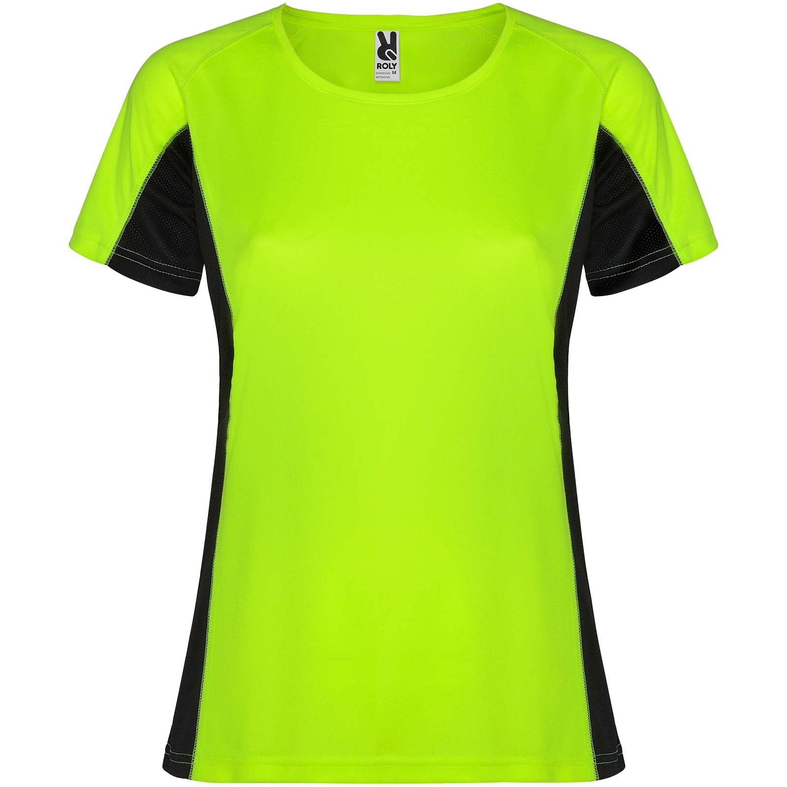 Shanghai 140 g/m² Sport T-Shirt für Damen – Fluorgrün Schwarz – 2XL