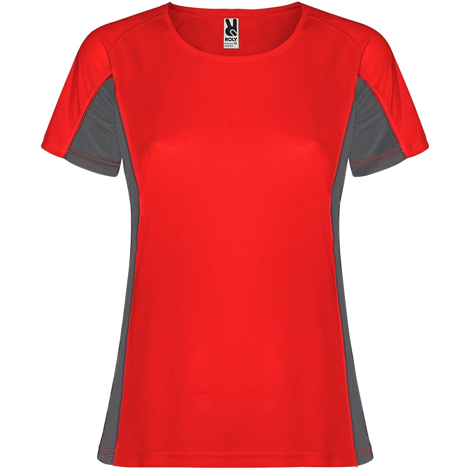 Shanghai 140 g/m² Sport T-Shirt für Damen – Rot Dunkelblei – 2XL