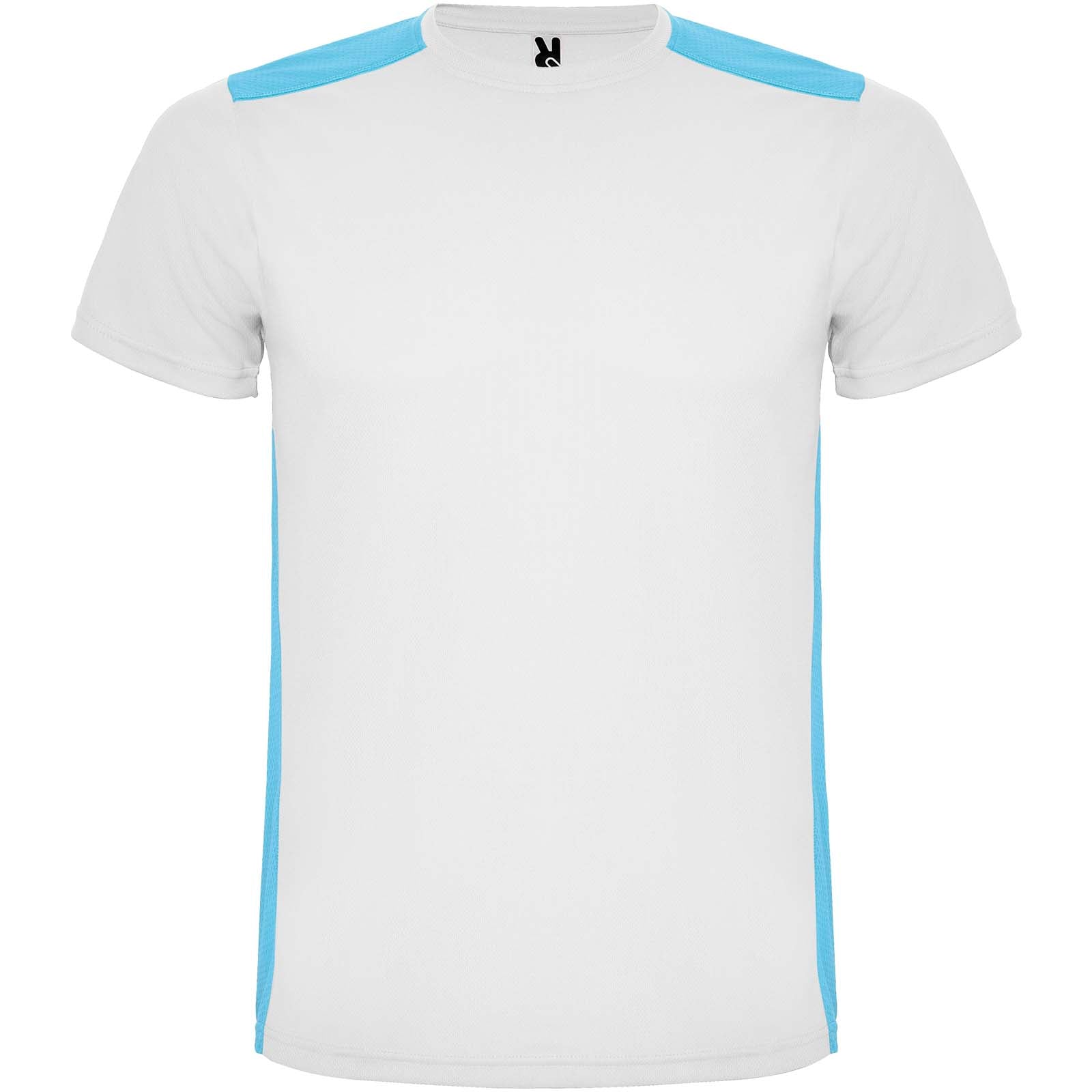 Detroit 130 g/m² T-Shirt Unisex aus recyceltem Material – Weiss Türkis – 2XL