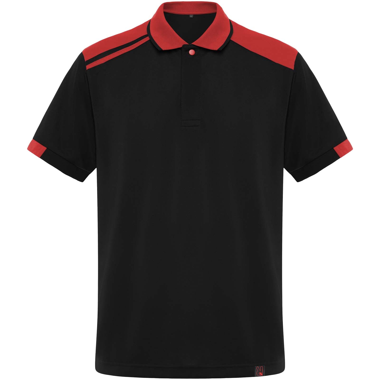 Samurai Kurzärmeliges Poloshirt mit antibakterieller Wirkung, 160 g/m2, unisex – Schwarz Rot – 3XL