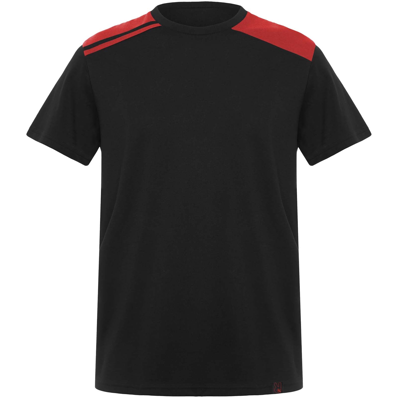 Expedition Kurzärmeliges T-Shirt für Herren, 160 g/m2 – Schwarz Rot – 3XL