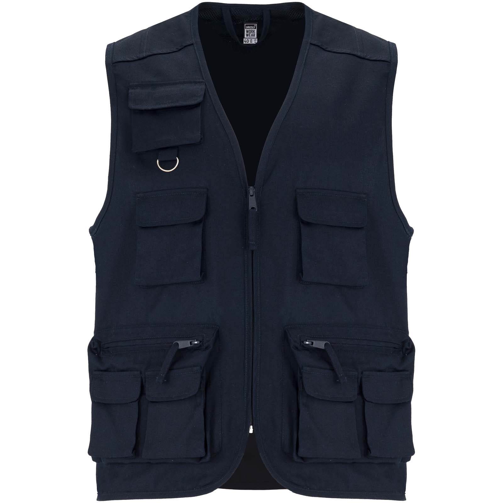 Venera Arbeitsweste mit V-Ausschnitt und mehreren Taschen, 200 g/m2 – Marineblau – 3XL