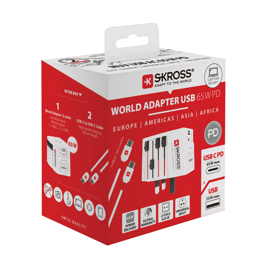 SKROSS World Travel Adapter MUV 65W PD mit USB-C-Kabel – Ansicht 7