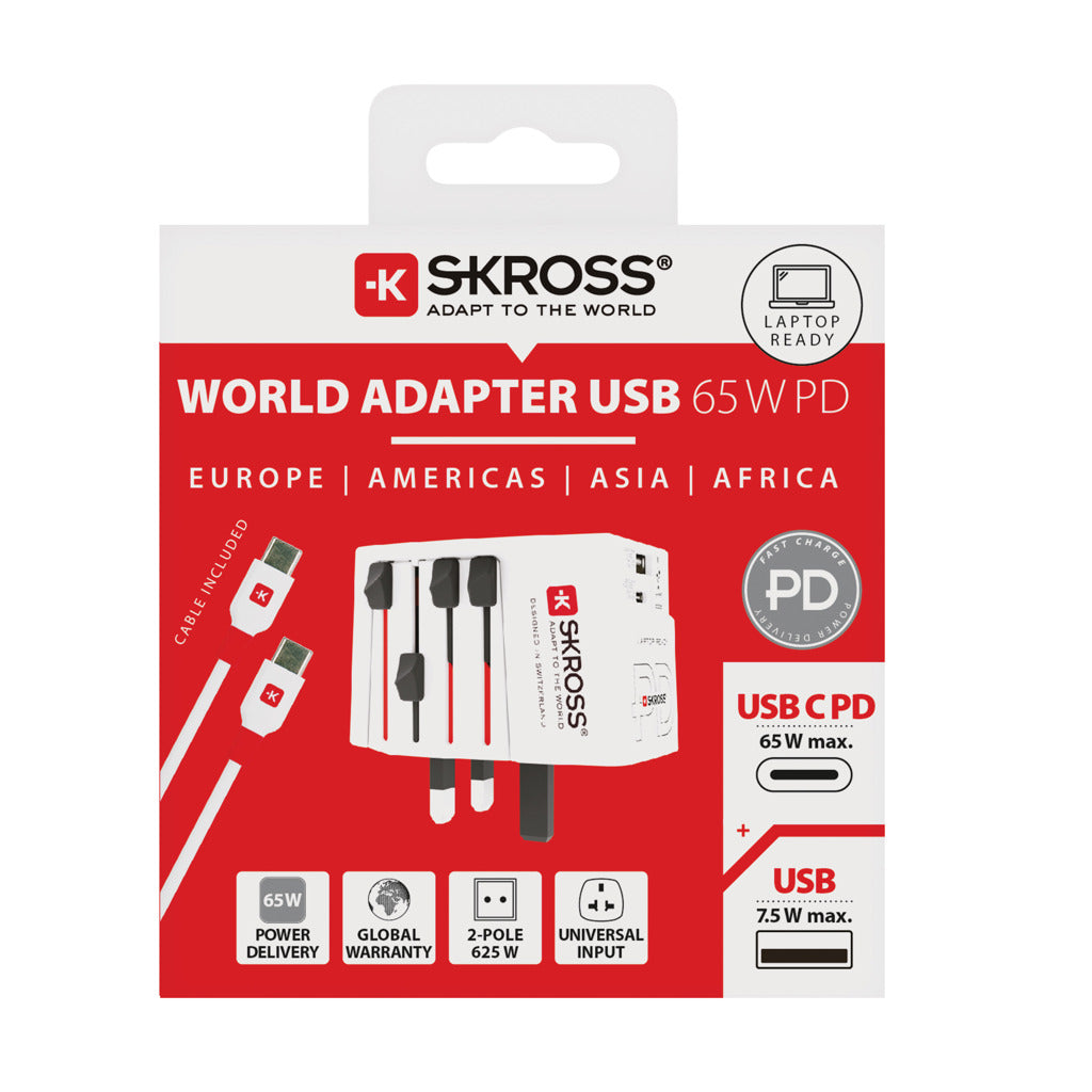 SKROSS World Travel Adapter MUV 65W PD mit USB-C-Kabel – Ansicht 8