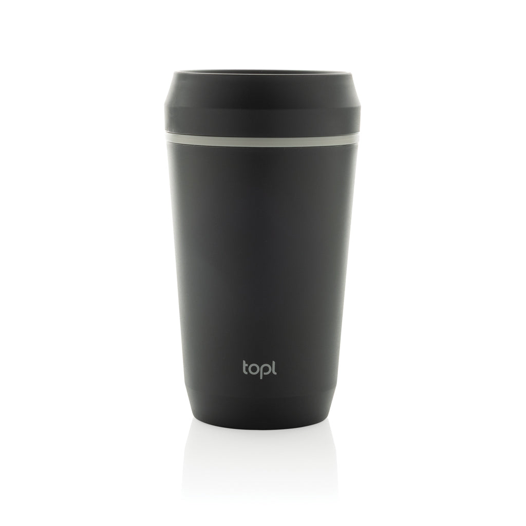 Topl-Becher aus rec. Kunststoff mit 360-Grad-Deckel 354ml – Ansicht 1