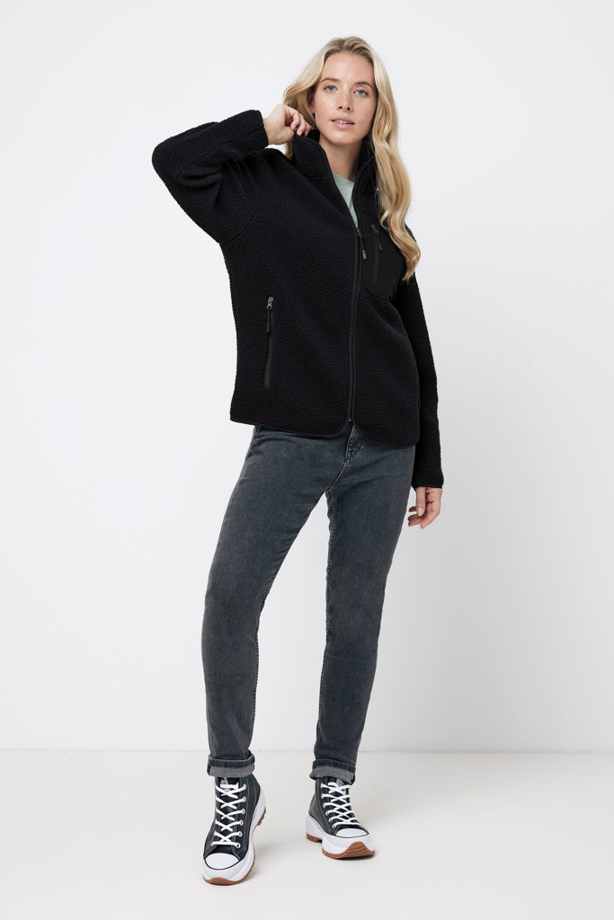 IQONIQ Diran Fleecejacke aus recyceltem Polyesterflor als Werbeartikel mit Logo
