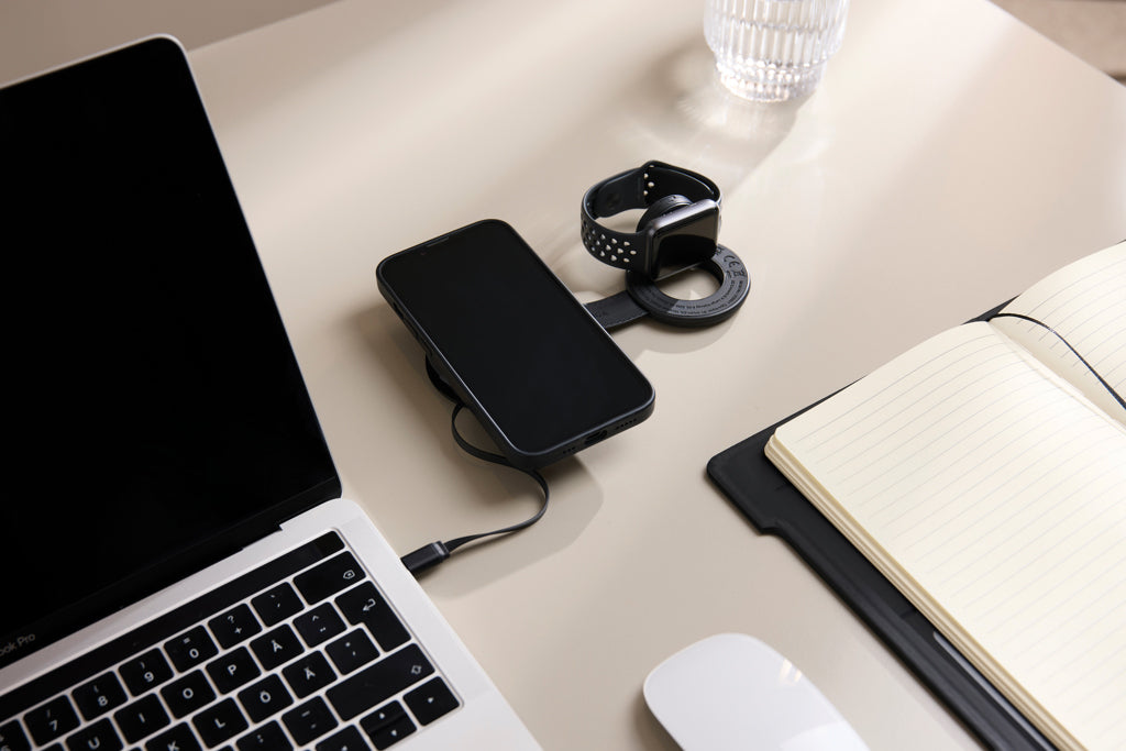 VINGA Baltimore 2-in-1 kabelloser 15W RCS Travel Charger als Werbeartikel mit Logo