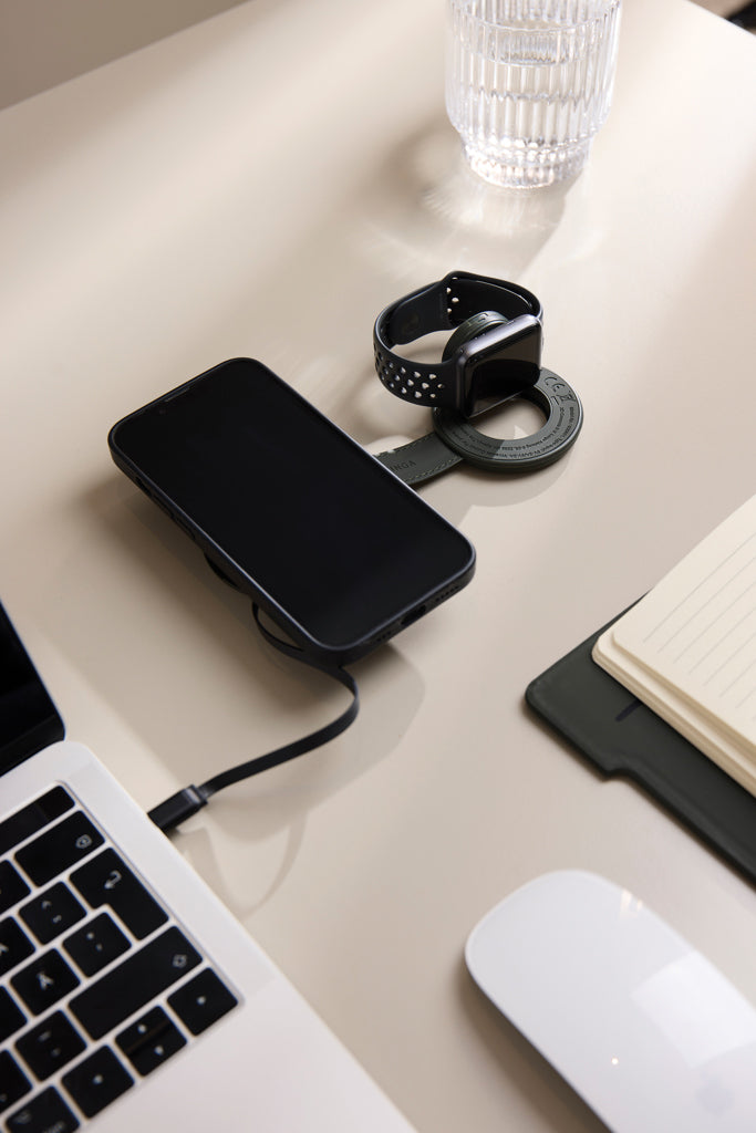VINGA Baltimore 2-in-1 kabelloser 15W RCS Travel Charger als Werbeartikel mit Logo