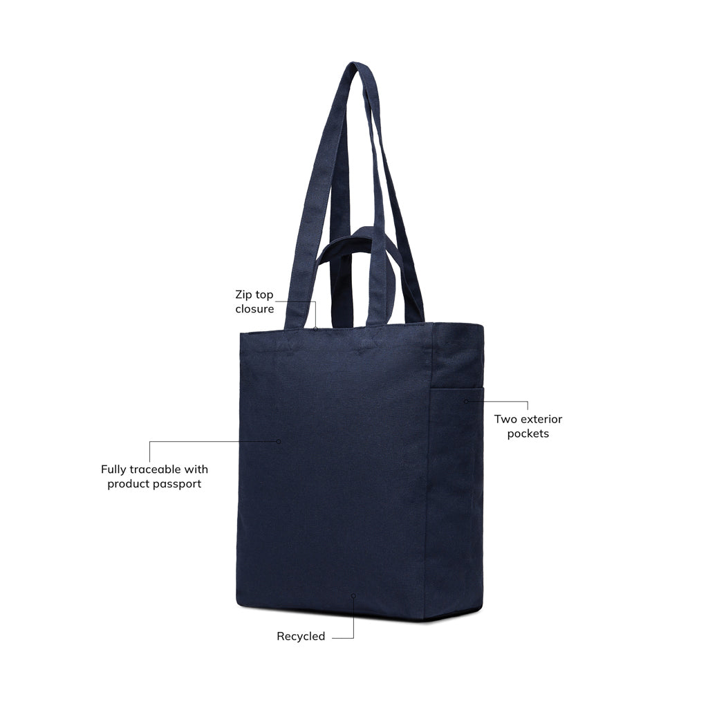 VINGA Hilo AWARE™ Tasche mit Reißverschluss aus rec. Canvas – Ansicht 7