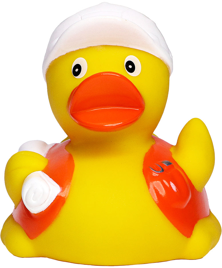 Quietsche-Ente Bauarbeiter – Detailansicht 3
