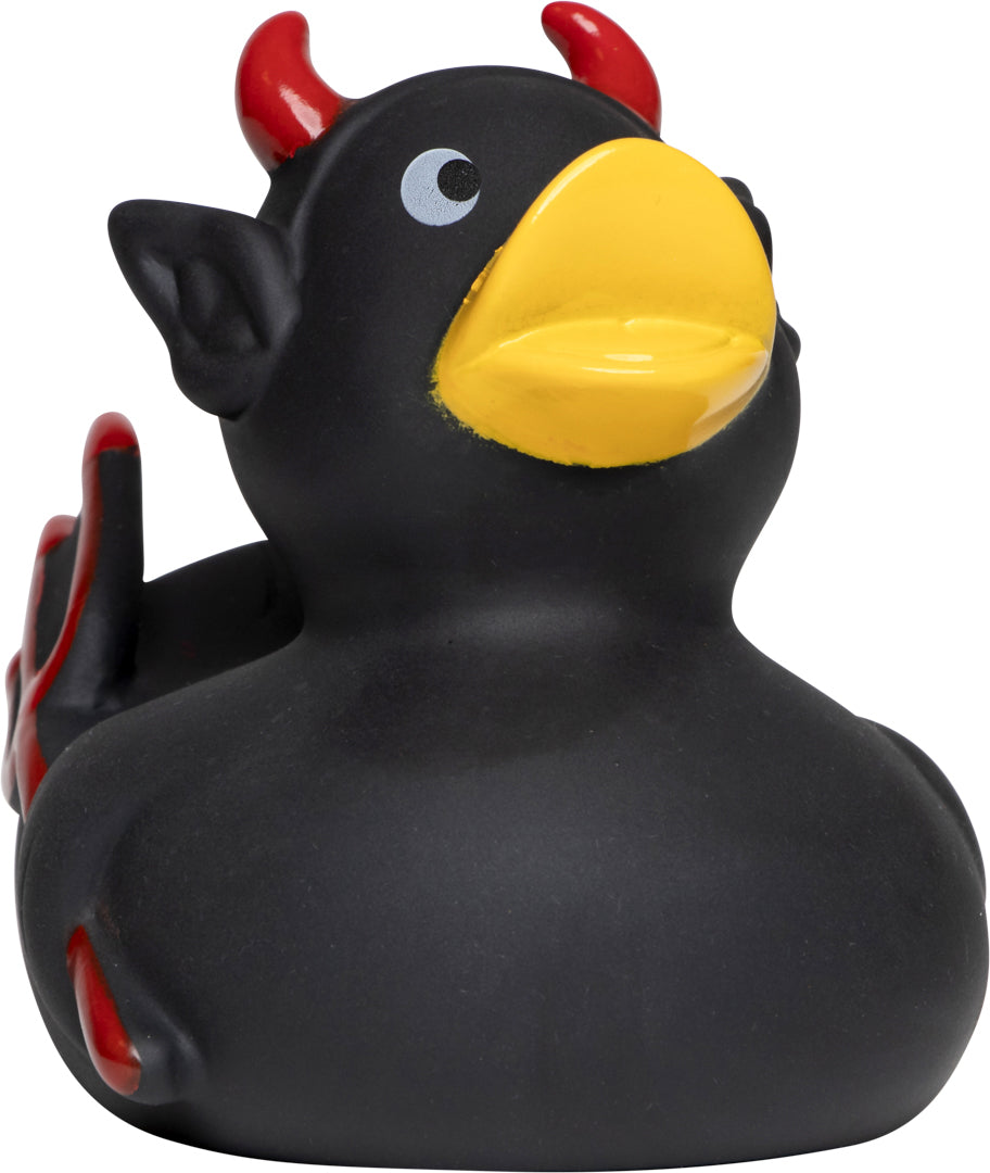 Quietsche-Ente Teufel – Schwarz – 8,0 cm