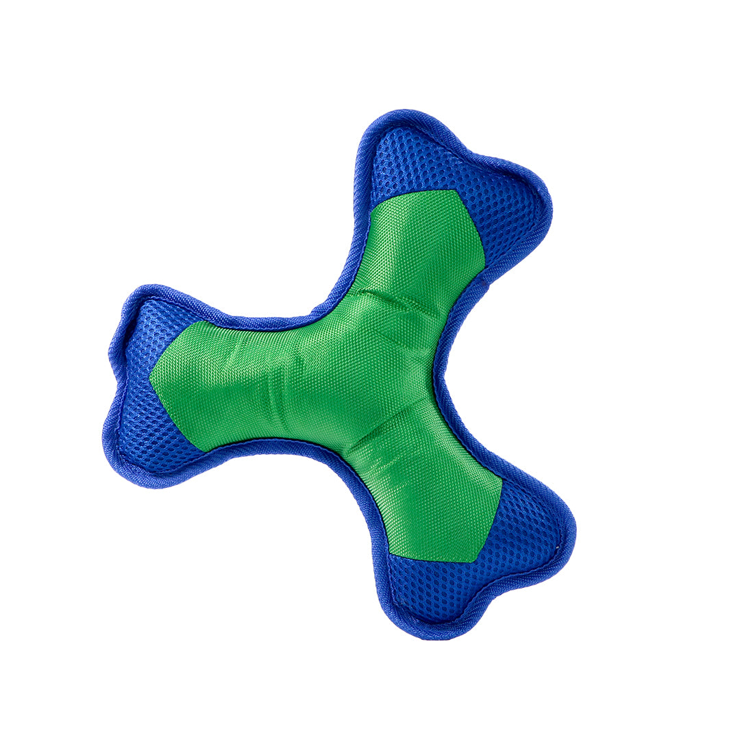 Hundespielzeug Flying Triple – Grün/blau – M
