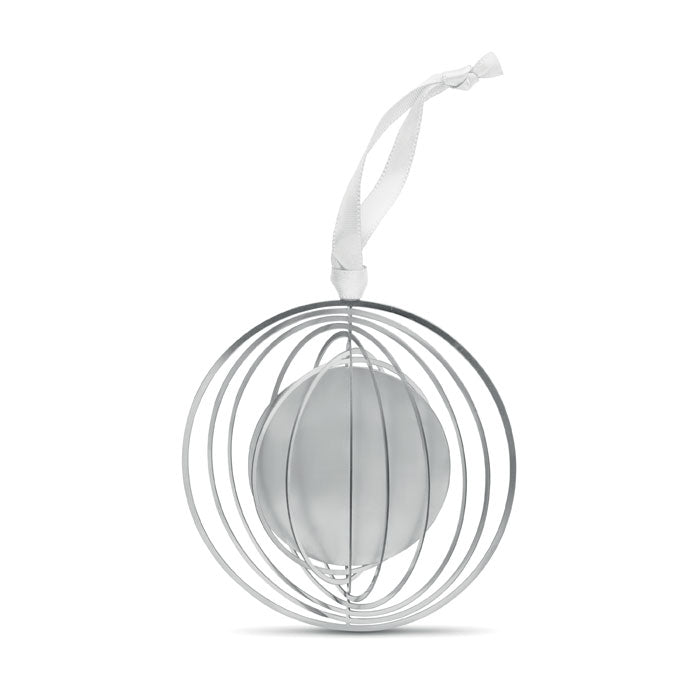 BUNO Ornament mit Band, rund – Silber