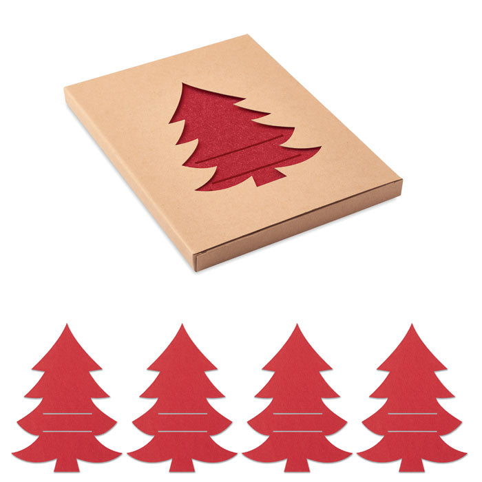 TREESGUARD Besteckhalter-Set RPET-Filz – Rot