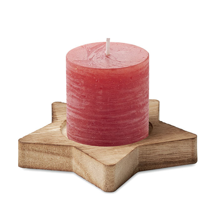 LOTUS Kerze mit Halter – Rot
