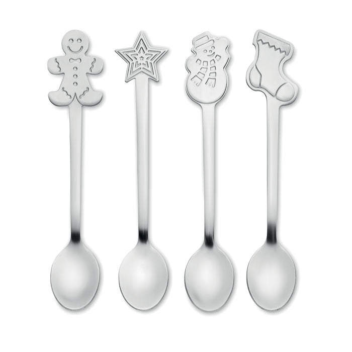 CHIP SET 4er Set Teelöffel – Mattsilber