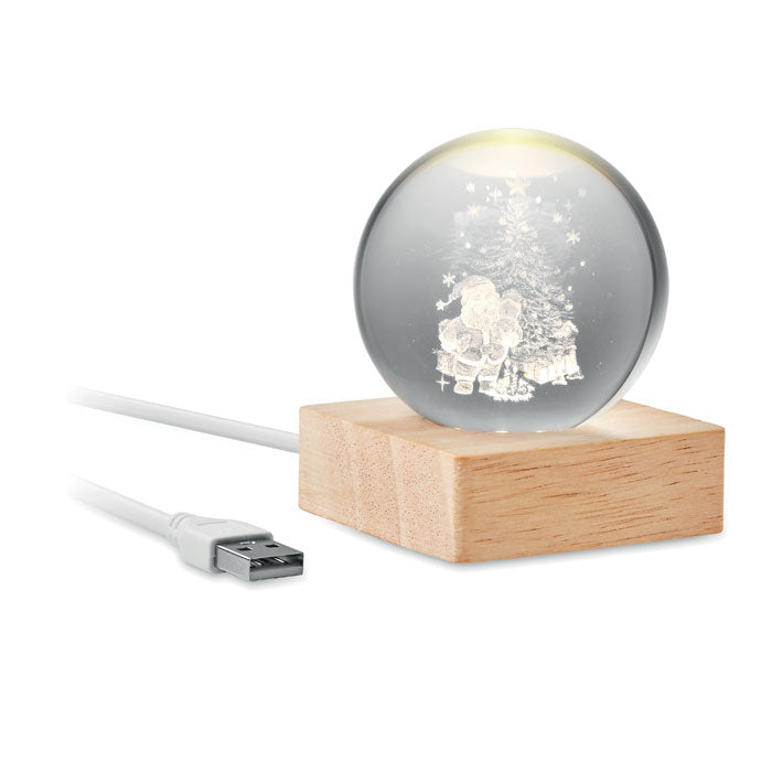 SANTA LIGHT LED-Weihnachtskugel – Holz