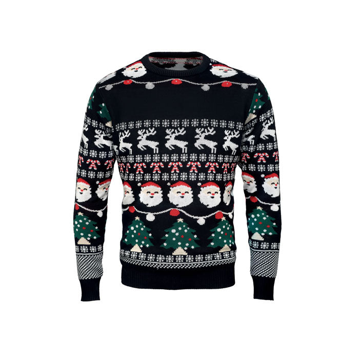 SHAMIS Weihnachts-LED-Pullover S/M – Schwarz