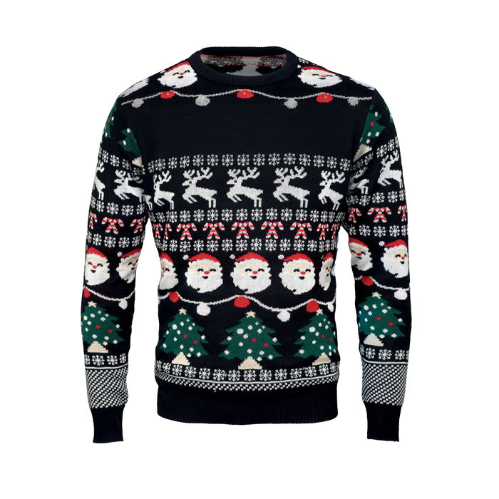 SHAMIS LARGE Weihnachts-LED-Pullover L/XL – Schwarz